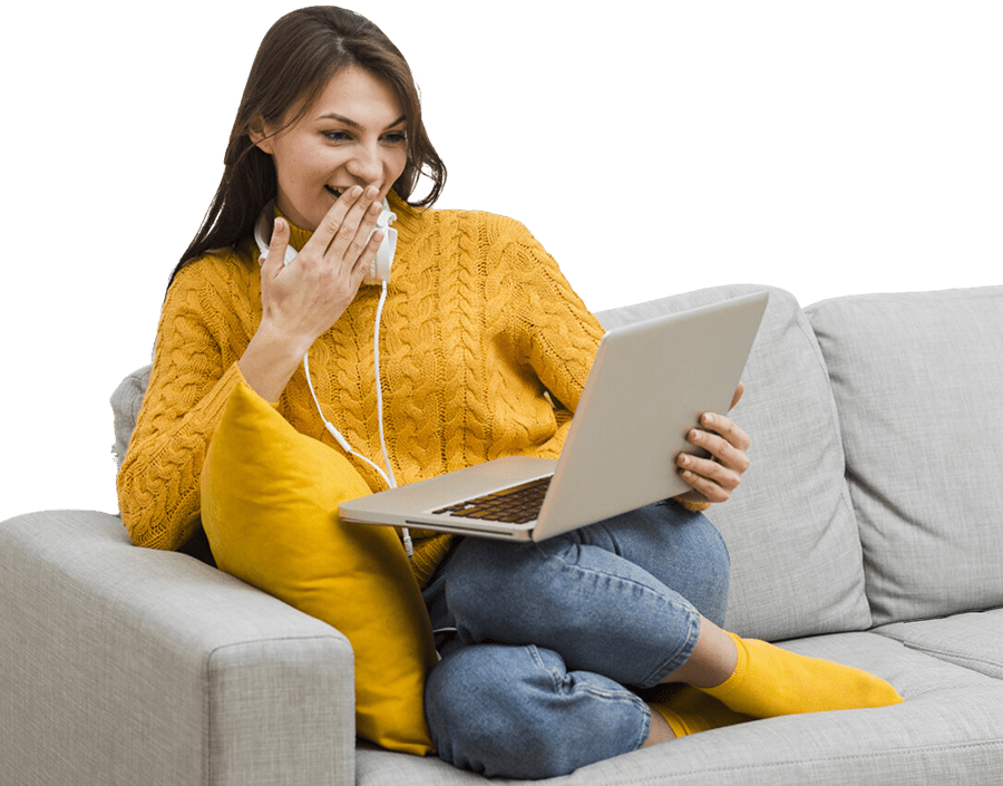 Happy customer enjoying Honey Bee IPTV service